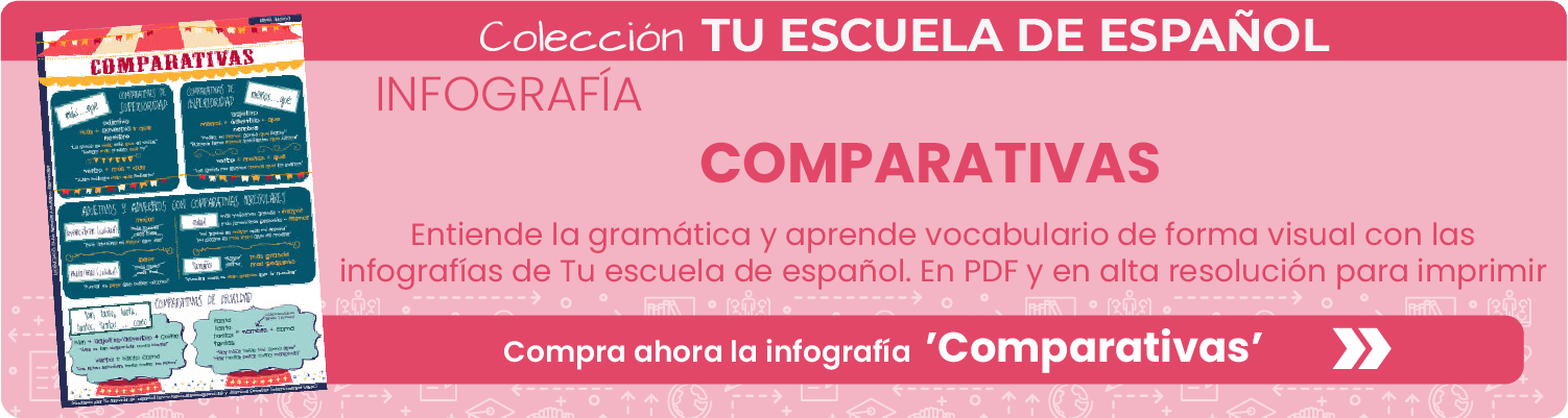 Banner infografía número 15 'Comparativas' de Tu escuela de español