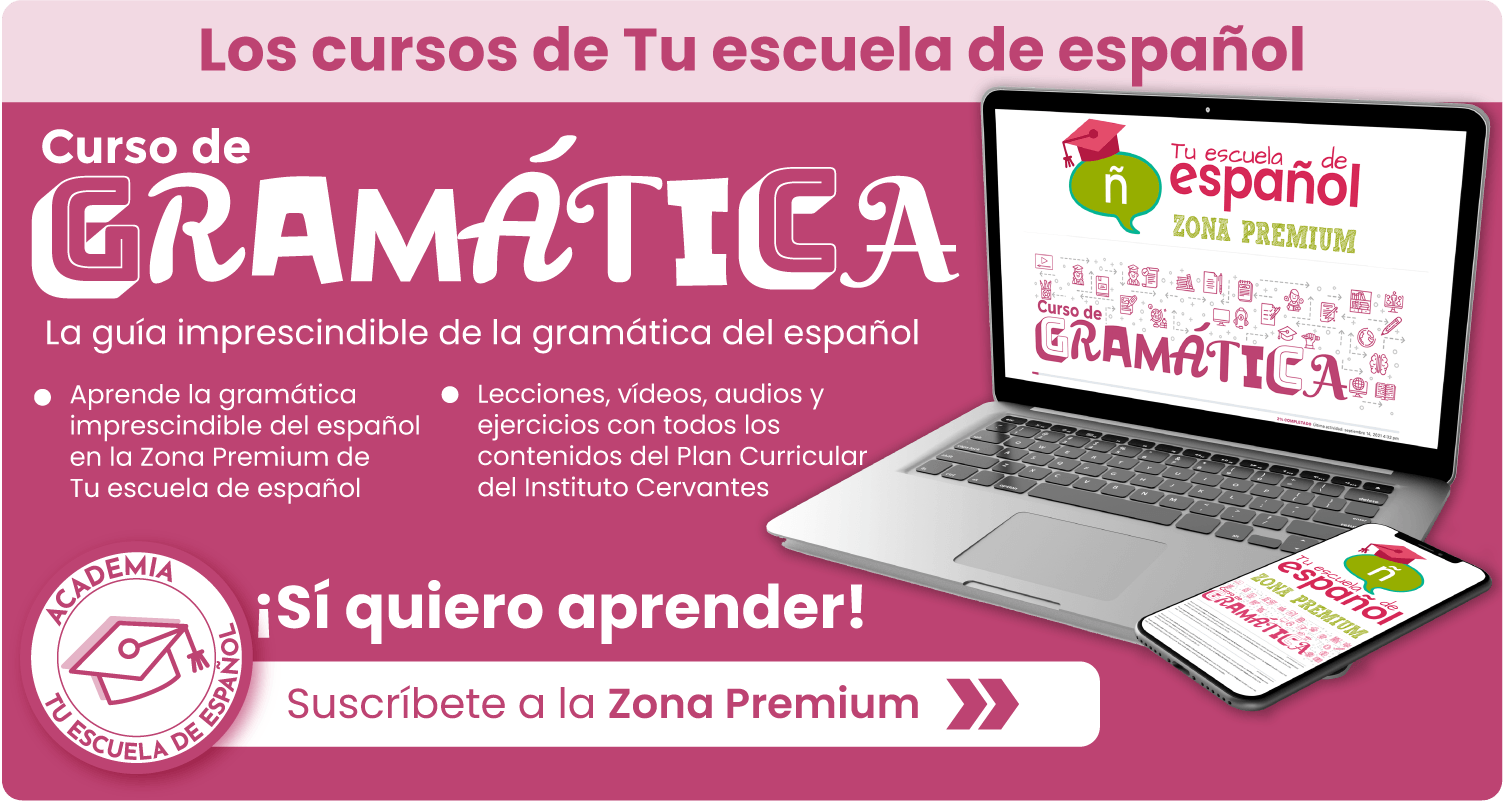 Banner Curso de Gramática de la Zona Premium de Tu escuela de español