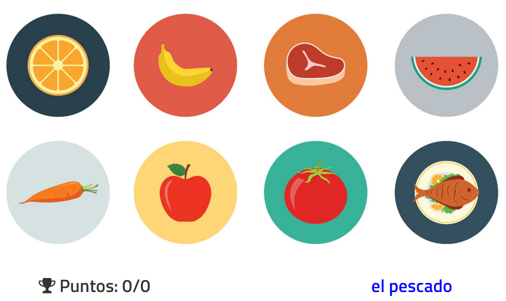 Captura juego alimentos