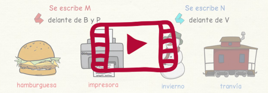 Vídeo sobre cuándo escribir M y N en español