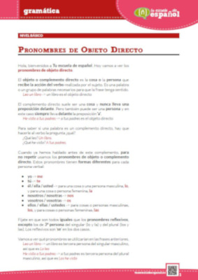 'Pronombres de objeto directo'