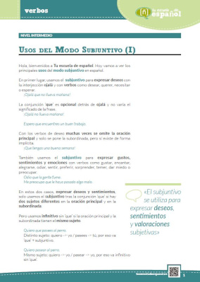 'Subjuntivo: usos 1'