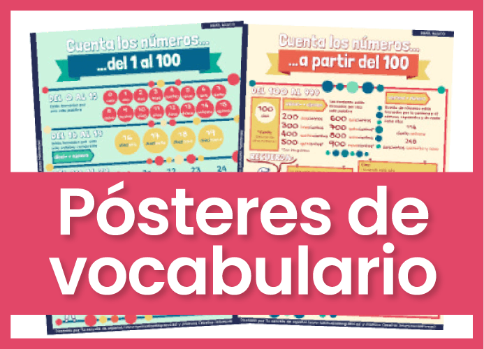 Pósteres de vocabulario en español